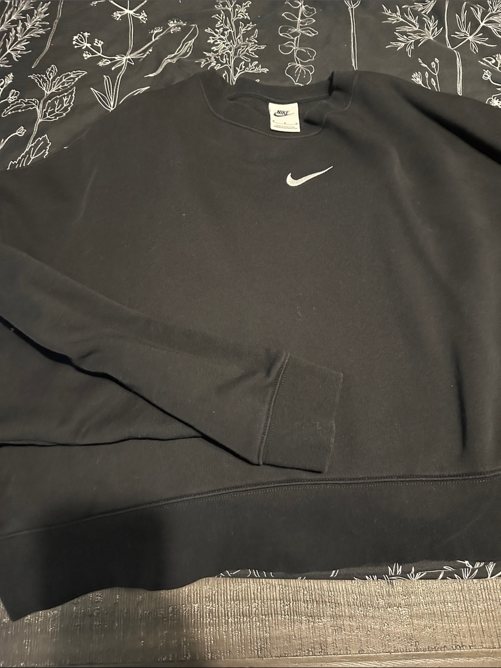 Nike Black Crewneck Sweatshirt with White Swoosh